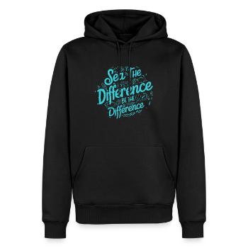 Badestrand & Meer plastikfrei gegen Verschmutzung - Männer Premium Bio Hoodie - Schwarz - Vorne - Nico (187cm)