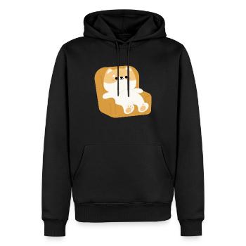 Tired Corgi - Men’s Premium Organic Hoodie - black - Front - Nico (187cm)