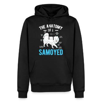 Anatomie Samoyède Sibérie Pet Dog Animal Lover Gift - Sweat à capuche Premium bio Homme - noir - Devant - Nico (187cm)