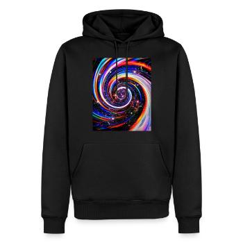 Zeitreise - Männer Premium Bio Hoodie - Schwarz - Vorne - Nico (187cm)