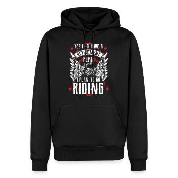 Cadeau de retraite pour papa et mari motard - Sweat à capuche Premium bio Homme - noir - Devant - Nico (187cm)