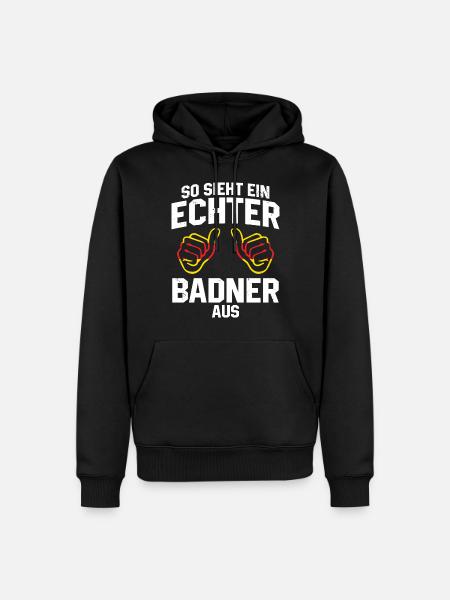 Badner - Männer Premium Bio Hoodie - Schwarz