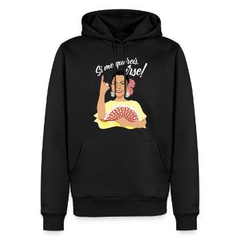 Wenn Sie möchten, dass ich gehebe - Männer Premium Bio Hoodie - Schwarz - Vorne - Nico (187cm)