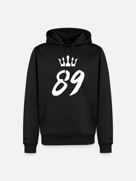 89 Number crown - Men’s Premium Organic Hoodie - black