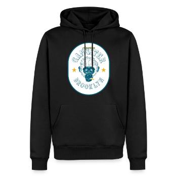 Brooklyn Gangsters - Sweat à capuche Premium bio Homme - noir - Devant - Nico (187cm)