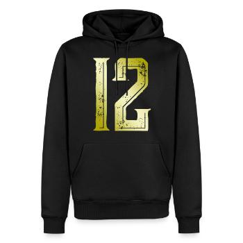 12 Zahl Symbol - Männer Premium Bio Hoodie - Schwarz - Vorne - Nico (187cm)