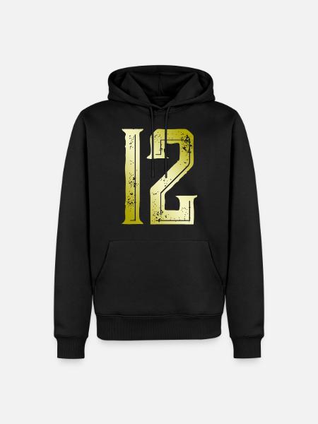 12 Symbole numérique - Sweat à capuche Premium bio Homme - noir