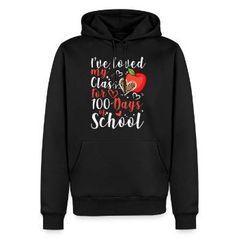 J’ai aimé ma classe pendant 100 jours d’école - Sweat à capuche Premium bio Homme - noir - Devant - Nico (187cm)