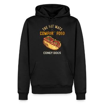 Coney Dogs Ultimate Comfort Food Drôle de restauration rapide L - Sweat à capuche Premium bio Homme - noir - Devant - Nico (187cm)