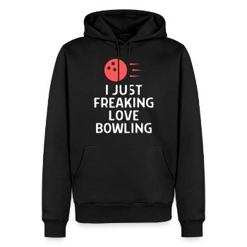 Bowling Dictons Bowling Bowler Skittles Cadeau - Sweat à capuche Premium bio Homme - noir - Devant - Nico (187cm)