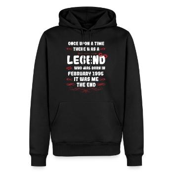 Es war einmal eine Legende. Februar 1995 Geburtsta - Männer Premium Bio Hoodie - Schwarz - Vorne - Nico (187cm)