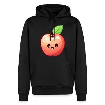 Kawaii Apfel: Fruchtig Süße Versuchung - Männer Premium Bio Hoodie - Schwarz - Vorne - Nico (187cm)