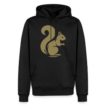 Elegant Squirrel Silhouette: Nature in - Men’s Premium Organic Hoodie - black - Front - Nico (187cm)