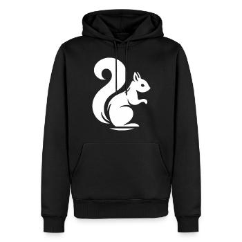 Elegant Squirrel Silhouette: Nature in - Men’s Premium Organic Hoodie - black - Front - Nico (187cm)
