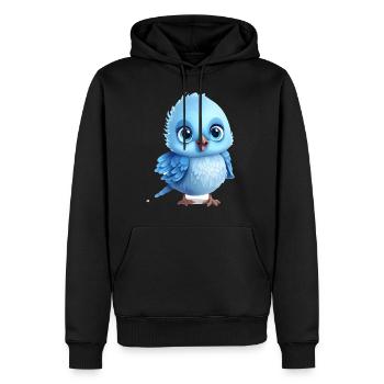 Bébé oiseau mignon - Sweat à capuche Premium bio Homme - noir - Devant - Nico (187cm)