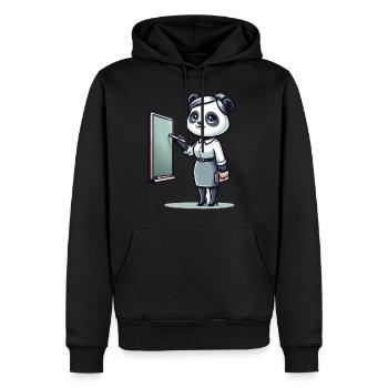 Cute Panda Teacher - Männer Premium Bio Hoodie - Schwarz - Vorne - Nico (187cm)