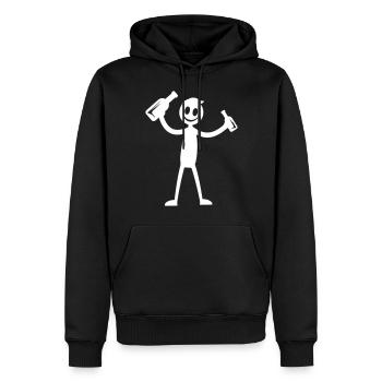Silhouette de fête de consommation de bière - Sweat à capuche Premium bio Homme - noir - Devant - Nico (187cm)