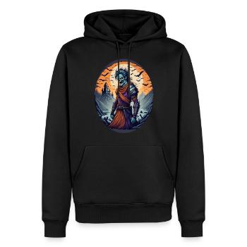 Gruseliges Halloween-partykostüm Zombie-krieger - Men’s Premium Organic Hoodie - black - Front - Nico (187cm)