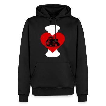 I love Traktor - Männer Premium Bio Hoodie - Schwarz - Vorne - Nico (187cm)