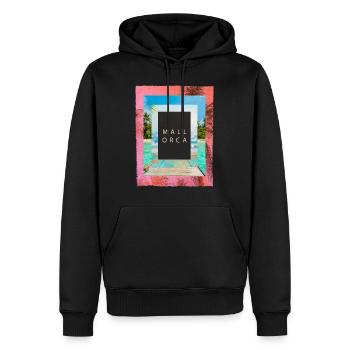 Majorque Été Soleil Plage Mer Palmiers Fête - Sweat à capuche Premium bio Homme - noir - Devant - Nico (187cm)