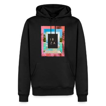 Ibiza Été Soleil Plage Mer Palmiers Fête - Sweat à capuche Premium bio Homme - noir - Devant - Nico (187cm)