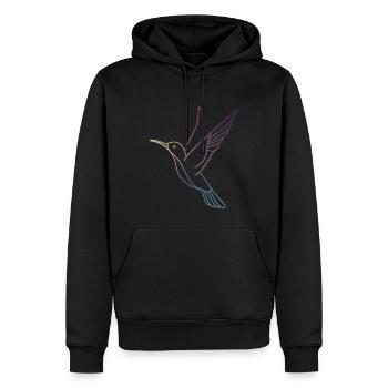 Kolibri - Männer Premium Bio Hoodie - Schwarz - Vorne - Nico (187cm)