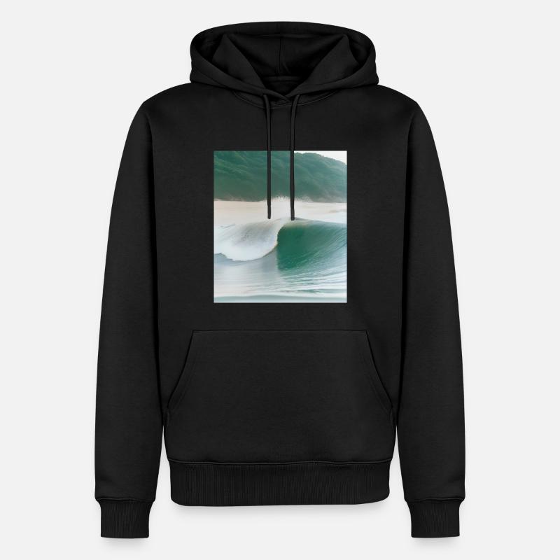 Vague N°1 - Sweat à capuche Premium bio Homme - noir