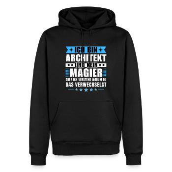 Ich bin Architekt und kein Magier - Männer Premium Bio Hoodie - Schwarz - Vorne - Nico (187cm)
