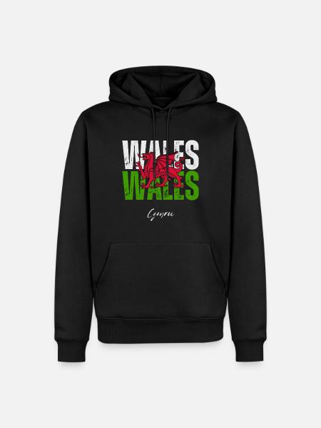 Flag of Wales, Welsh pride - Men’s Premium Organic Hoodie - black