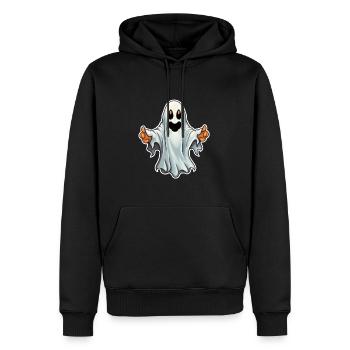 Fantôme d’Halloween - Sweat à capuche Premium bio Homme - noir - Devant - Nico (187cm)