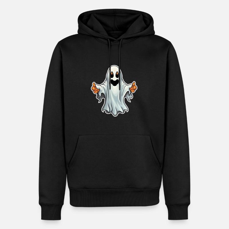 Gespenst Halloween - Männer Premium Bio Hoodie - Schwarz