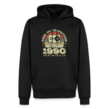 Original Vintage Jubiläums-Geschenkidee aus den 1990er Jahren - Männer Premium Bio Hoodie - Schwarz - Vorne - Nico (187cm)