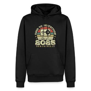 Idée Cadeau Anniversaire Vintage Original 1925 - Sweat à capuche Premium bio Homme - noir - Devant - Nico (187cm)