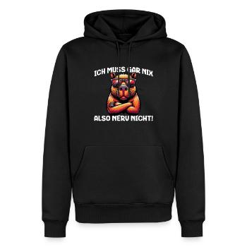 Ich Muss Gar Nix Also Nerv Nicht - Capybara Design - Männer Premium Bio Hoodie - Schwarz - Vorne - Nico (187cm)