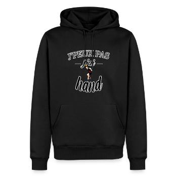 j peux pas j ai hand tee shirt humour handball - Sweat à capuche Premium bio Homme - noir - Devant - Nico (187cm)