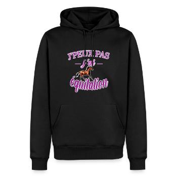 j peux pas j ai équitation tee shirt cheval fille - Sweat à capuche Premium bio Homme - noir - Devant - Nico (187cm)