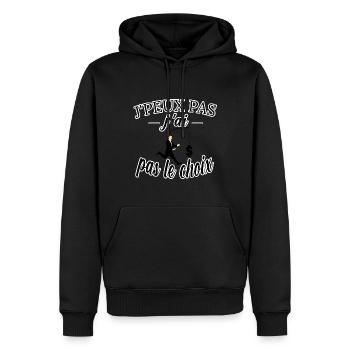 j peux pas j ai pas le choix tee shirt humour - Sweat à capuche Premium bio Homme - noir - Devant - Nico (187cm)