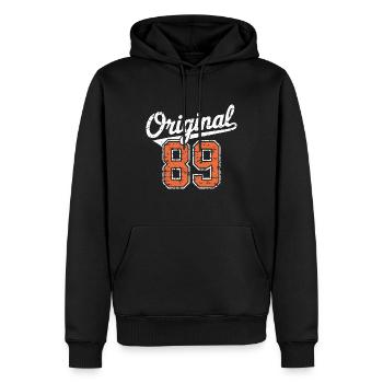 Original 89 - 36 ans Anniversaire - Sweat à capuche Premium bio Homme - noir - Devant - Nico (187cm)