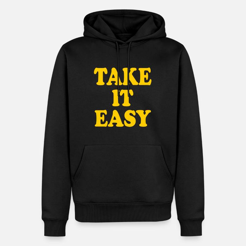 Take it easy - Männer Premium Bio Hoodie - Schwarz