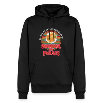 Mich interessiert Schnitzel mit Pommes - Männer Premium Bio Hoodie - Schwarz - Vorne - Nico (187cm)