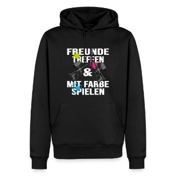 paintball gotcha paintballspieler paintball-spruch - Männer Premium Bio Hoodie - Schwarz - Vorne - Nico (187cm)
