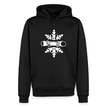 snowboard "snowboarding im Pulverschnee" - Männer Premium Bio Hoodie - Schwarz - Vorne - Nico (187cm)