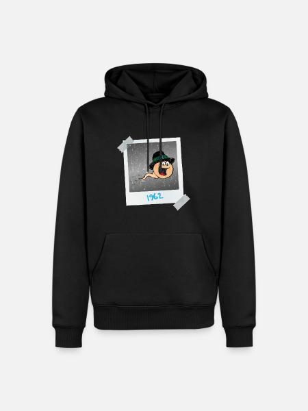 Foto von mir 1962 - Zeugung - Männer Premium Bio Hoodie - Schwarz