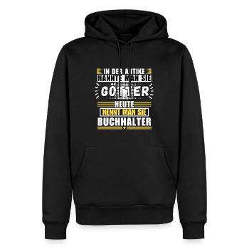 Les dieux dans l’Antiquité. Aujourd’hui comptable - Sweat à capuche Premium bio Homme - noir - Devant - Nico (187cm)