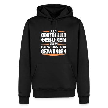Controller im falschen Job gelandet - Männer Premium Bio Hoodie - Schwarz - Vorne - Nico (187cm)