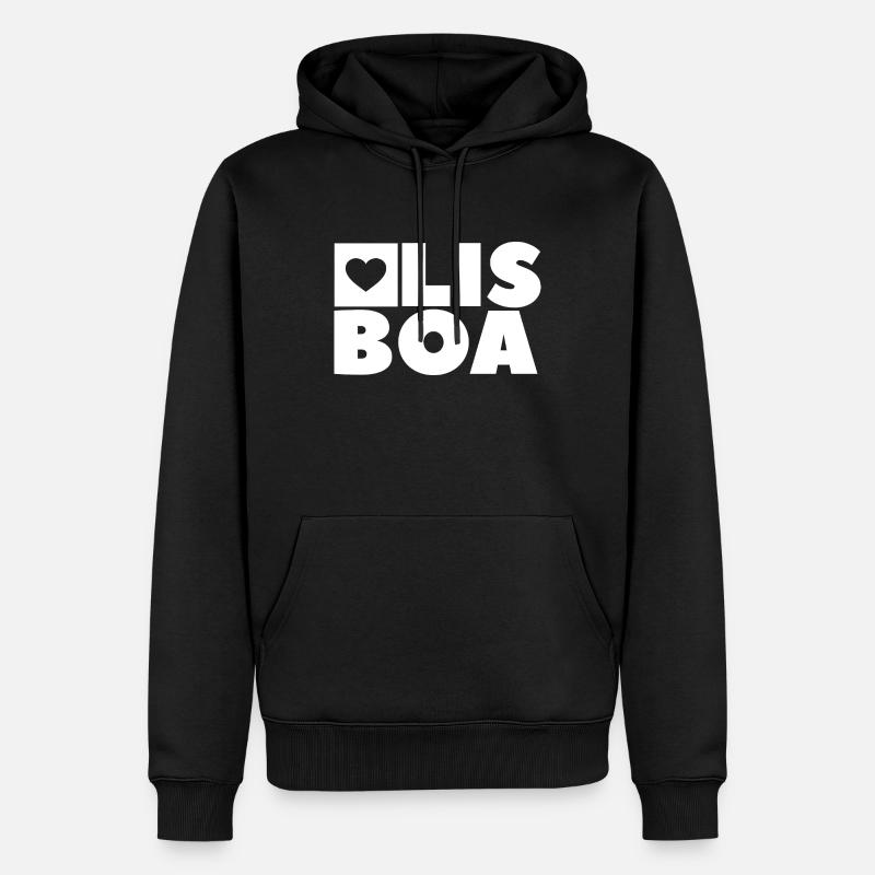 Lisbonne - Sweat à capuche Premium bio Homme - noir