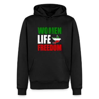 Women life freedom - Sweat à capuche Premium bio Homme - noir - Devant - Nico (187cm)