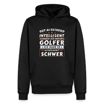 Gut aussehend intelligent - Golfer Edition - Männer Premium Bio Hoodie - Schwarz - Vorne - Nico (187cm)