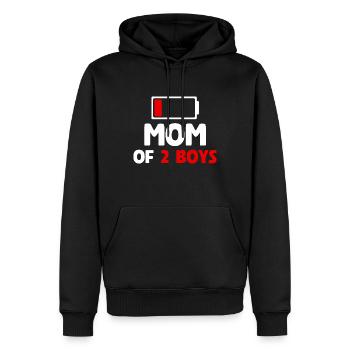 Maman de 2 garçons - Sweat à capuche Premium bio Homme - noir - Devant - Nico (187cm)