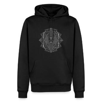 illusion Weiss - Mandala made with Love - Männer Premium Bio Hoodie - Schwarz - Vorne - Nico (187cm)